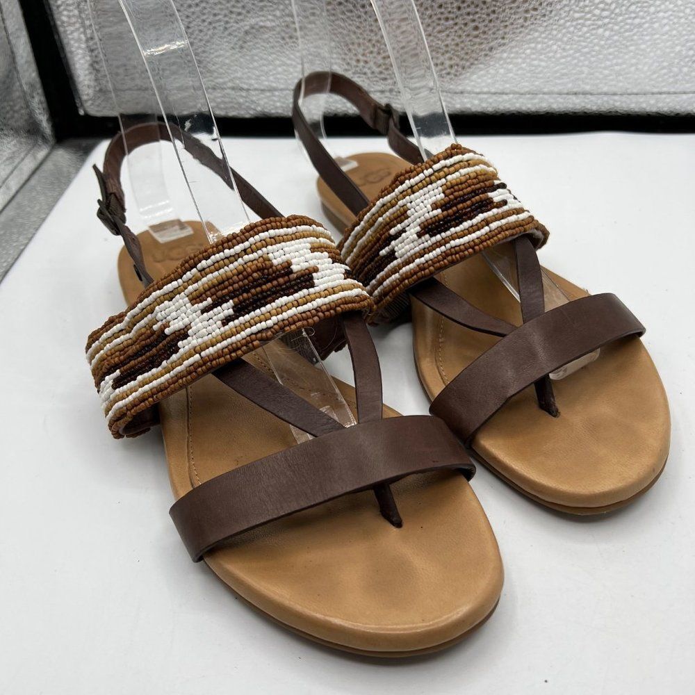 UGG VERONA SERAPE BEADED WOMENS LEATHER SANDALS SZ 7
